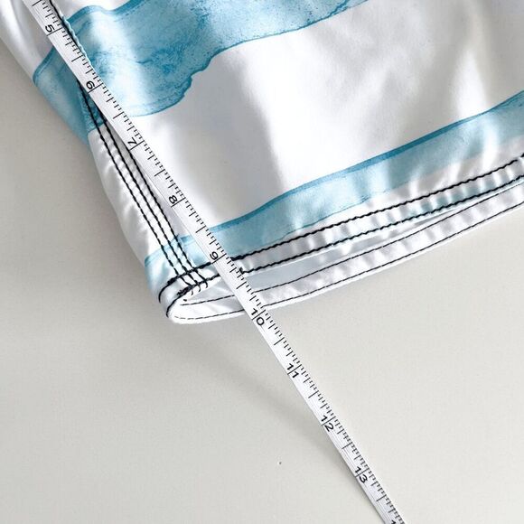 Billabong Mens Striped Drawstring High-Rise Board Shorts Blue Green Size 30 - Picture 4 of 7